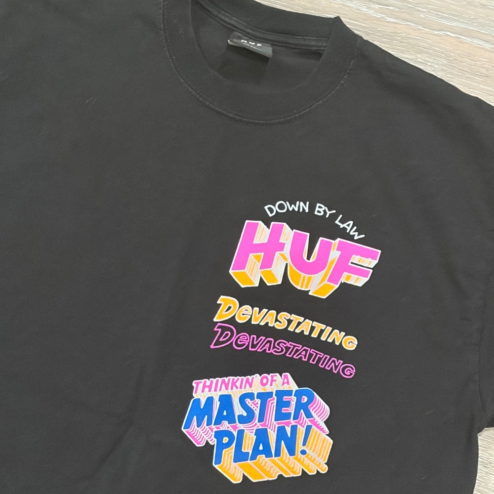 HUF Paid In Full Graphic T-Shirt Mens Large Black Down By Law Master‎ Plan Skate
